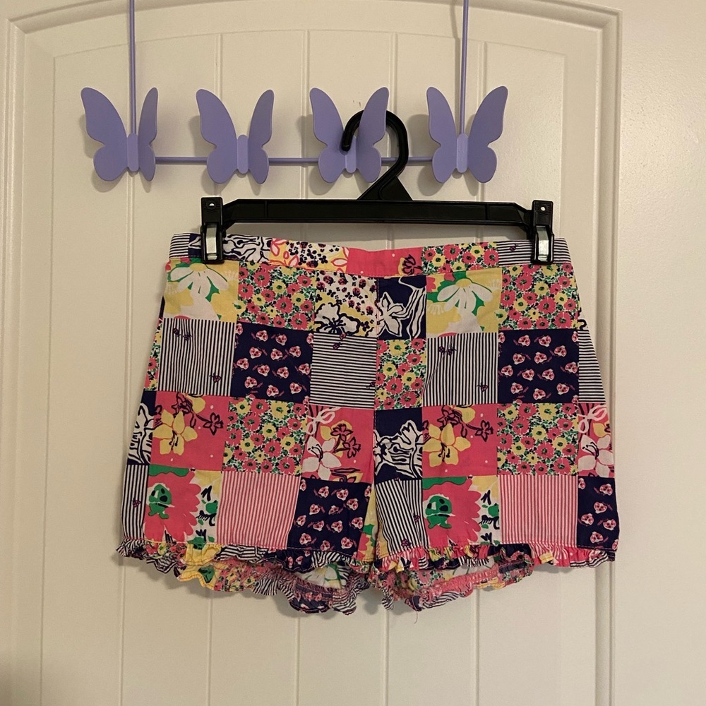 EUC | Lilly Pulitzer girl’s Callahan Ain’t No Lady patch shorts lightweight XL